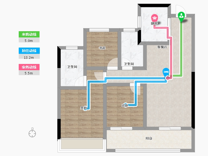 浙江省-杭州市-荷禹宸府-79.16-户型库-动静线