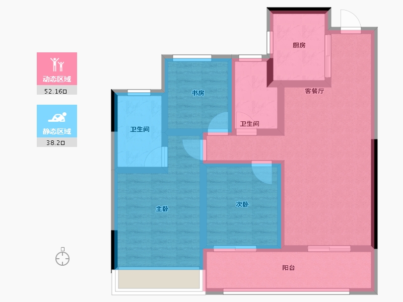 浙江省-杭州市-荷禹宸府-79.16-户型库-动静分区