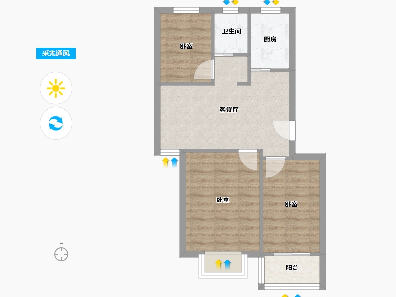 江苏省-南京市-仙居雅苑-52.09-户型库-采光通风