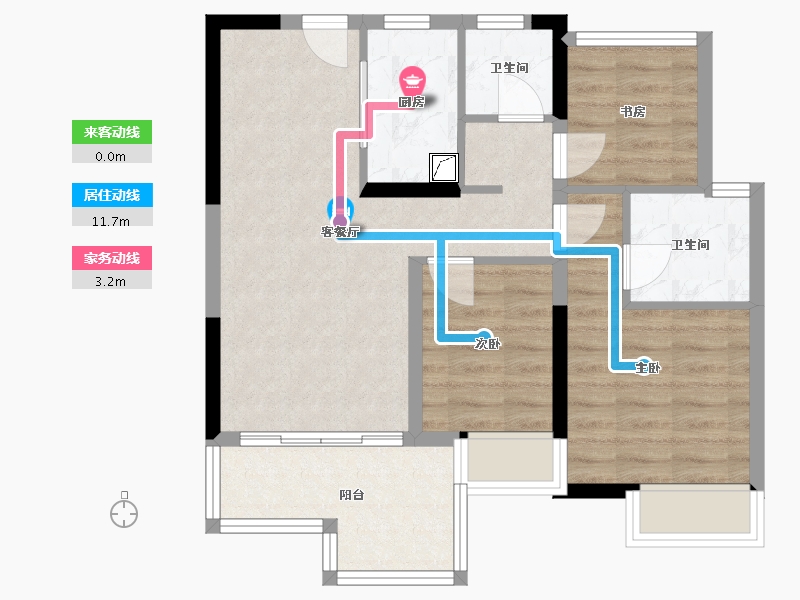 广东省-江门市-滨江新城-93.00-户型库-动静线