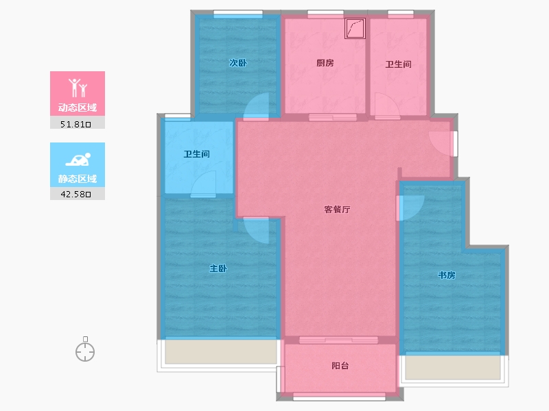 上海-上海市-招商璀璨公馆-84.00-户型库-动静分区