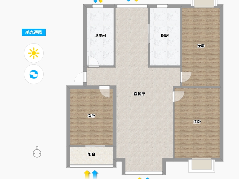 山东省-东营市-新胜家园-117.91-户型库-采光通风