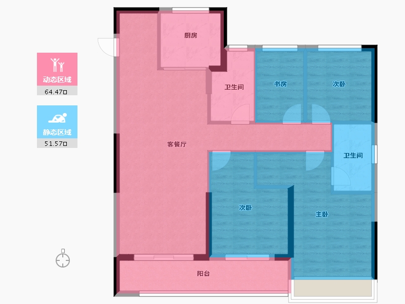 浙江省-杭州市-大家中天·春樾星宸-105.00-户型库-动静分区