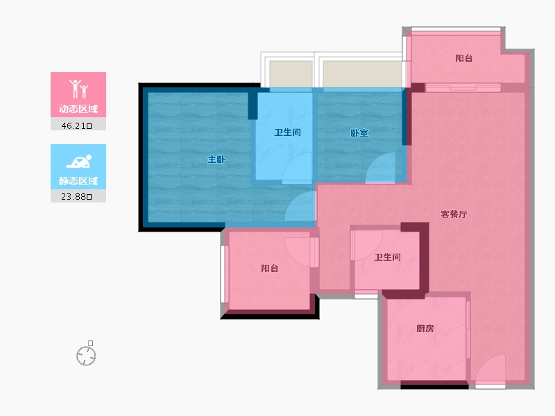 广东省-佛山市-保利H+-61.60-户型库-动静分区