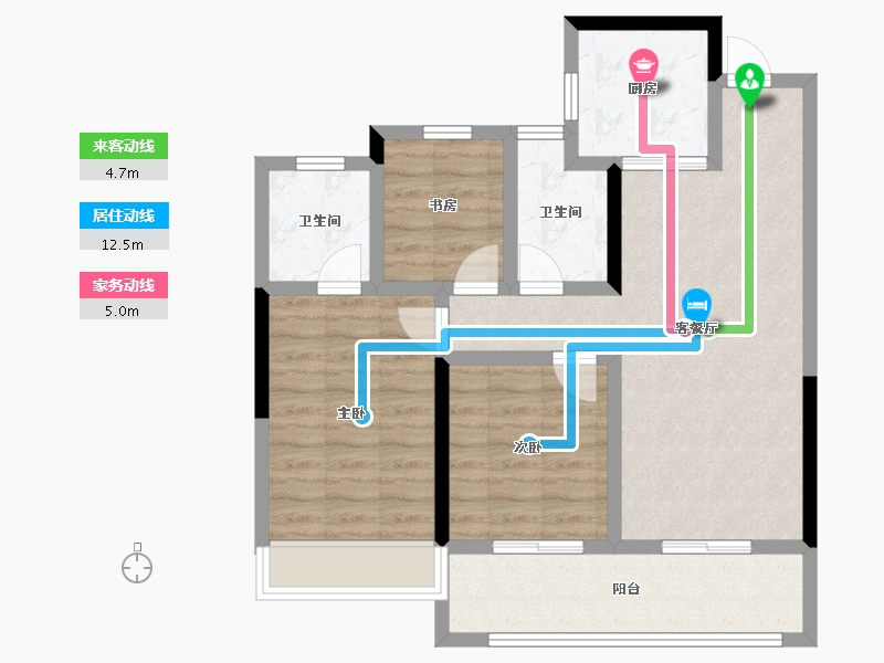 浙江省-杭州市-春风长住·晴翠秋时府-79.16-户型库-动静线