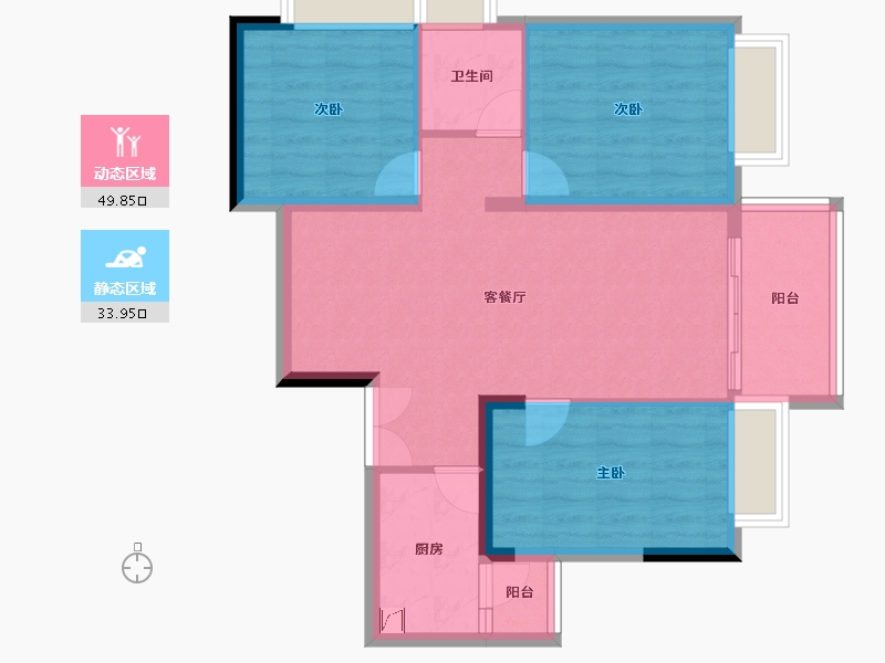 广东省-广州市-粤泰荣廷府-74.87-户型库-动静分区