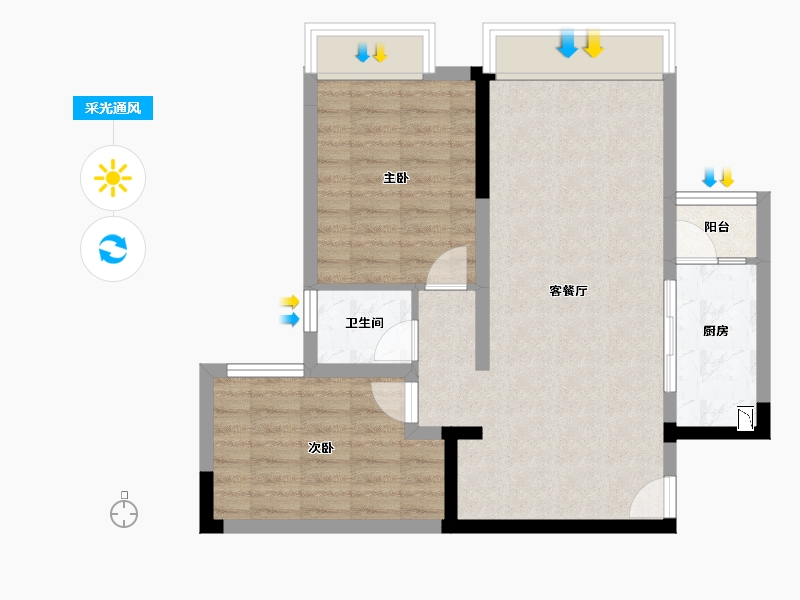 四川省-成都市-川网国际花园-66.06-户型库-采光通风