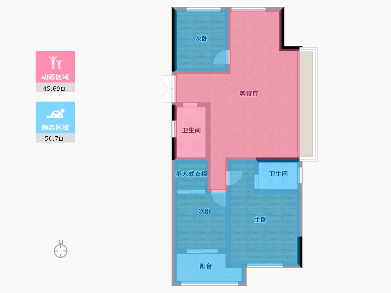 浙江省-杭州市-融悦天辰府-85.33-户型库-动静分区