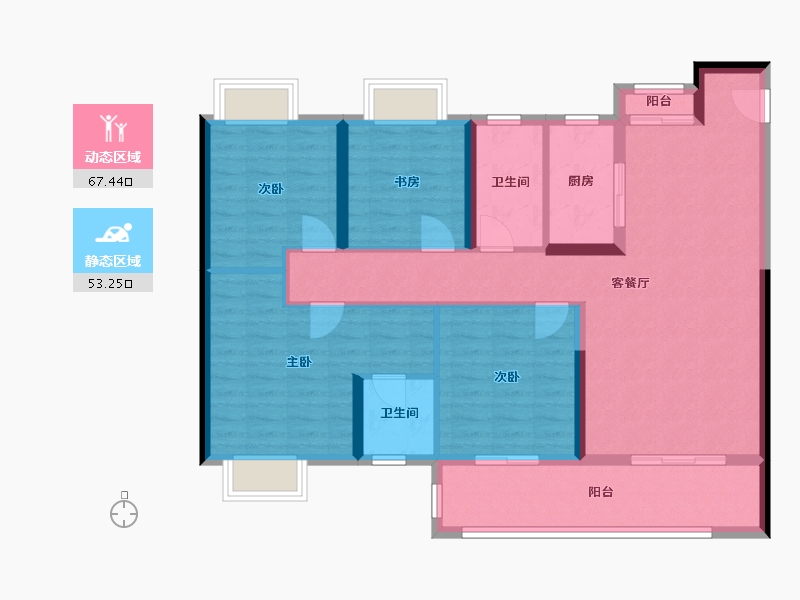 江西省-南昌市-赣电东方城-108.38-户型库-动静分区