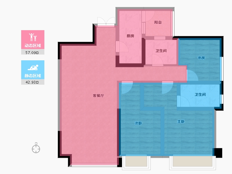 四川省-成都市-天府天玺-87.64-户型库-动静分区