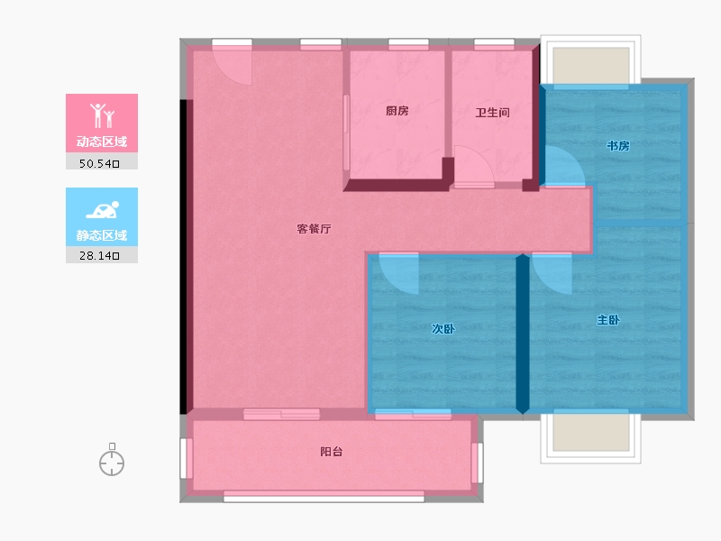 江西省-南昌市-赣电东方城-70.48-户型库-动静分区