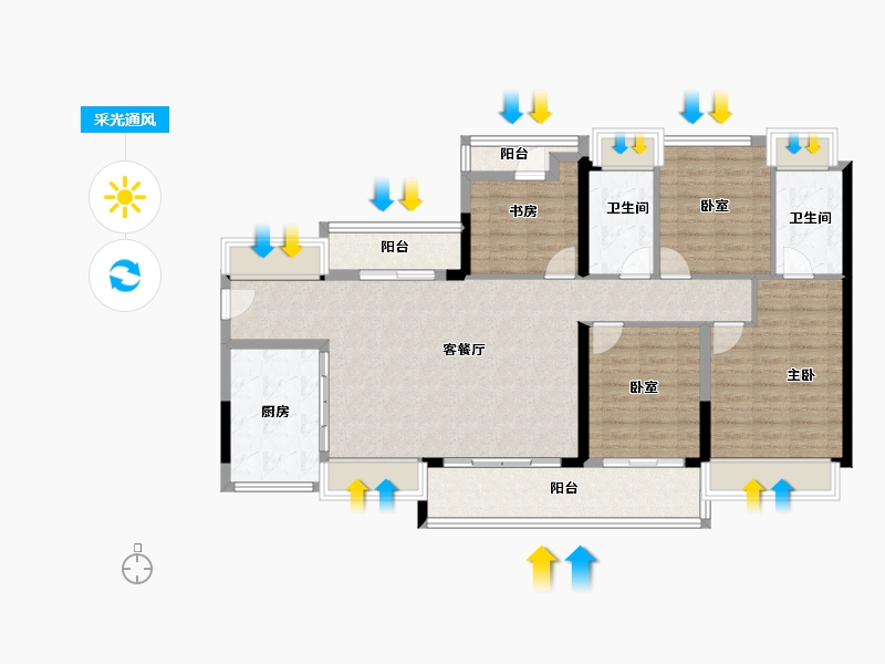 广东省-佛山市-顺德华润置地广场-114.48-户型库-采光通风