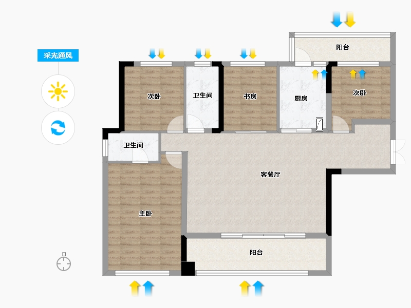 四川省-成都市-中国铁建新川樾-116.38-户型库-采光通风