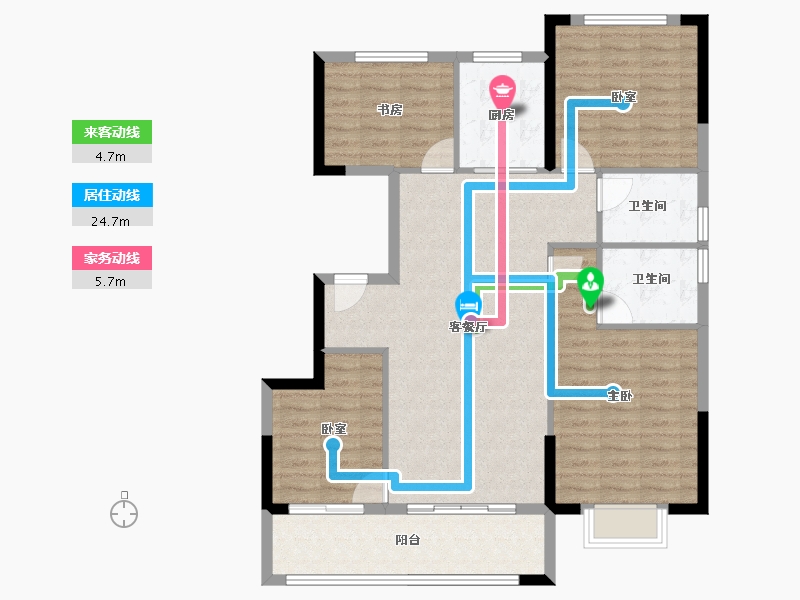 浙江省-宁波市-和悦·上观府-104.80-户型库-动静线