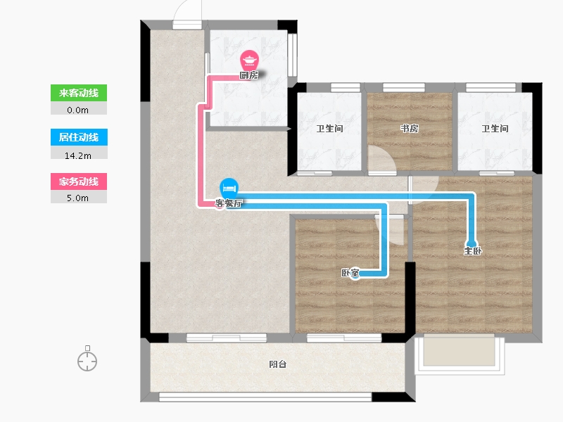 浙江省-宁波市-和悦·上观府-73.60-户型库-动静线