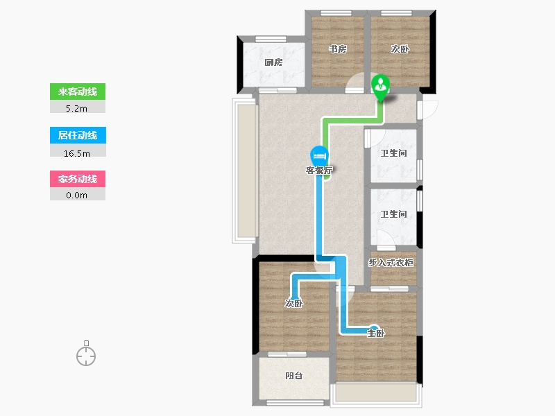 浙江省-杭州市-荷禹宸府-94.35-户型库-动静线