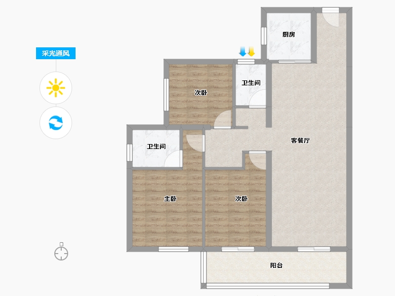 甘肃省-兰州市-创佳城年华-92.01-户型库-采光通风