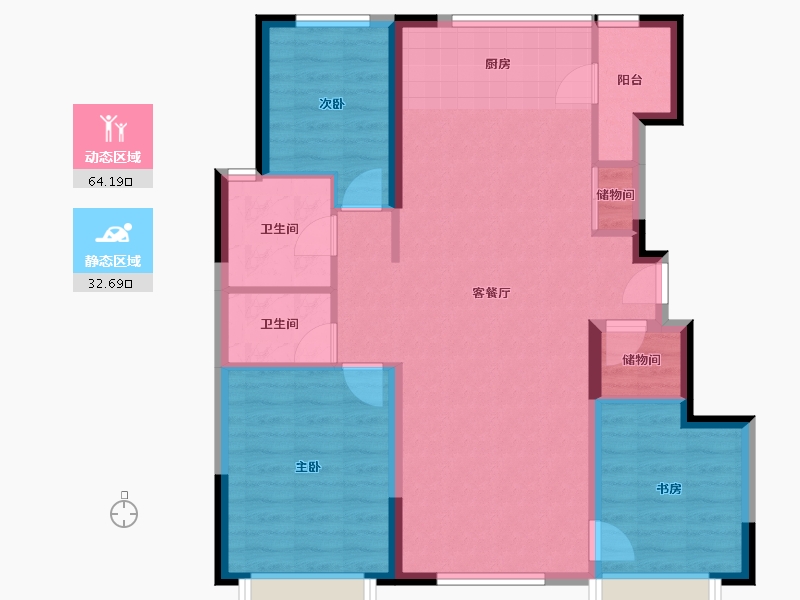 天津-天津市-万科西华府-87.31-户型库-动静分区