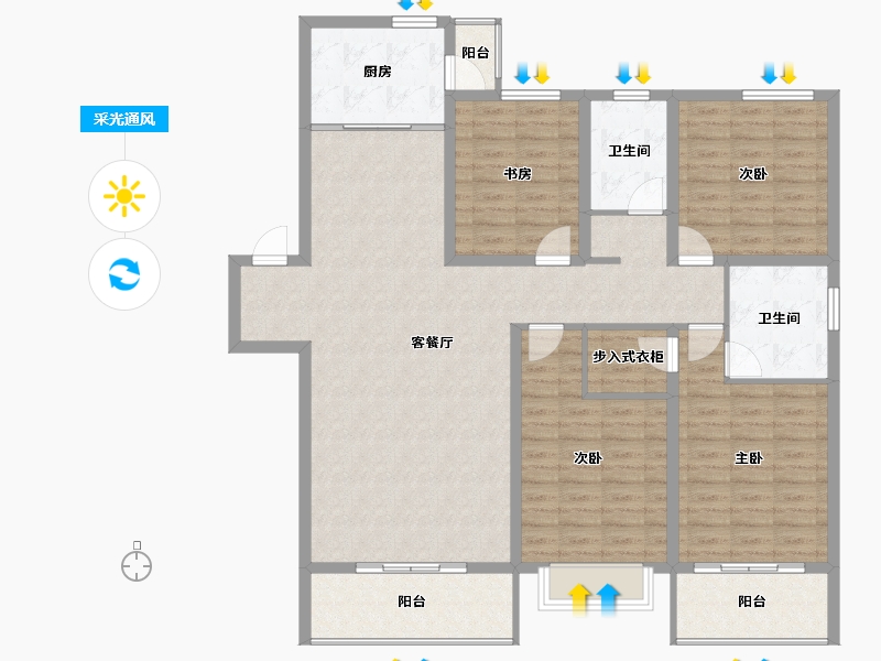 山西省-太原市-汾河明珠-137.86-户型库-采光通风