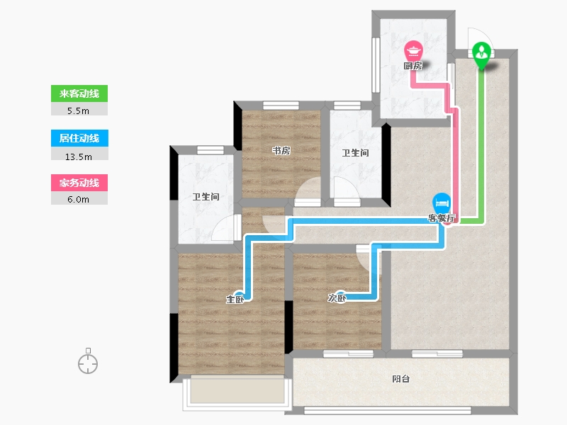 浙江省-杭州市-荷禹宸府-83.15-户型库-动静线