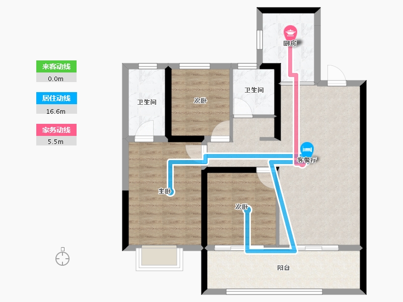 江苏省-南京市-中铁龙湖·宸阅府-83.03-户型库-动静线