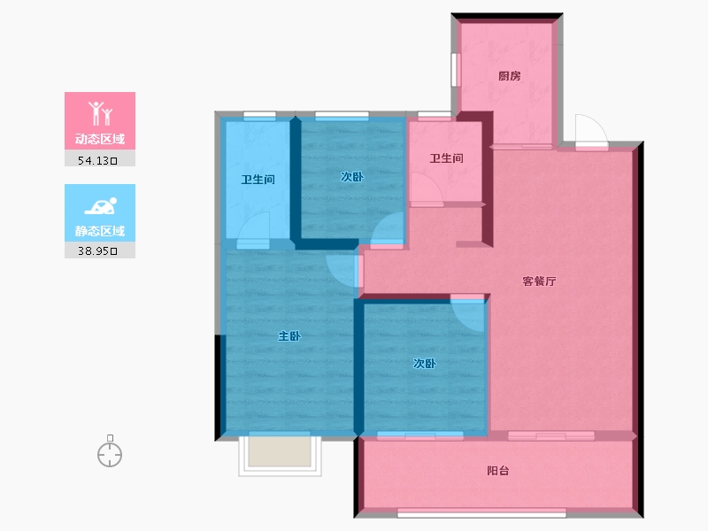 江苏省-南京市-中铁龙湖·宸阅府-83.03-户型库-动静分区