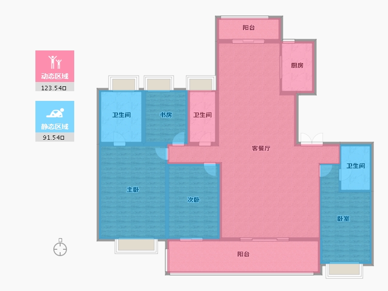 云南省-昆明市-云锦东方-196.52-户型库-动静分区