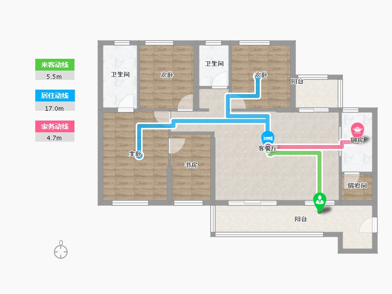 甘肃省-兰州市-创佳城年华-105.40-户型库-动静线