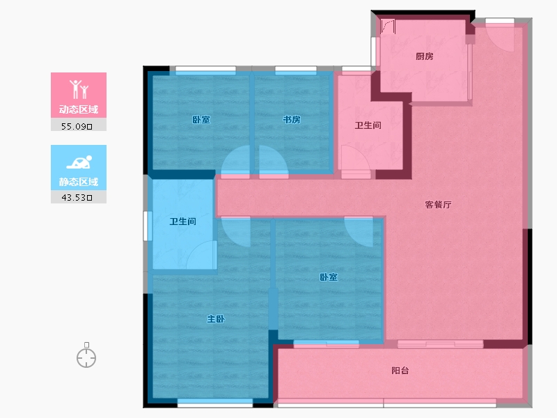 浙江省-宁波市-保利臻誉-87.83-户型库-动静分区