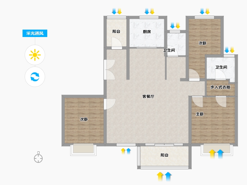 河南省-开封市-晖达紫誉府-130.00-户型库-采光通风