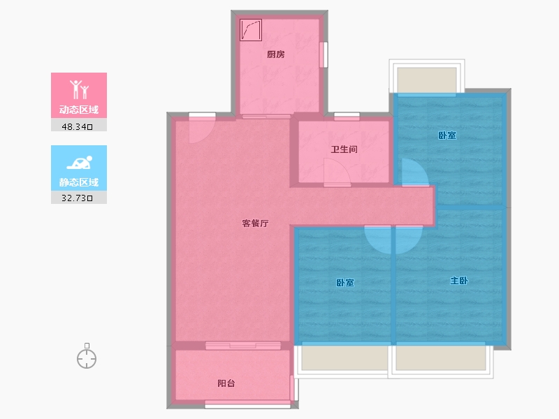 上海-上海市-建发熙和府-72.15-户型库-动静分区