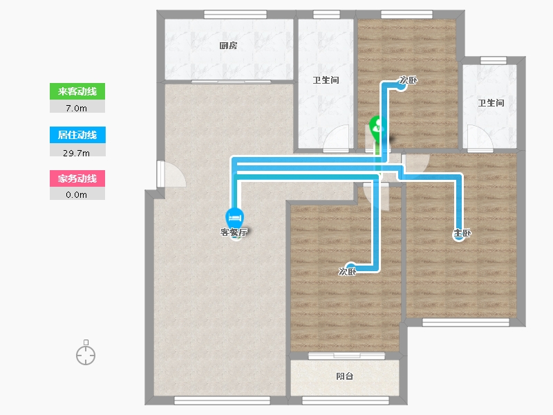 陕西省-宝鸡市-世家星城-108.00-户型库-动静线