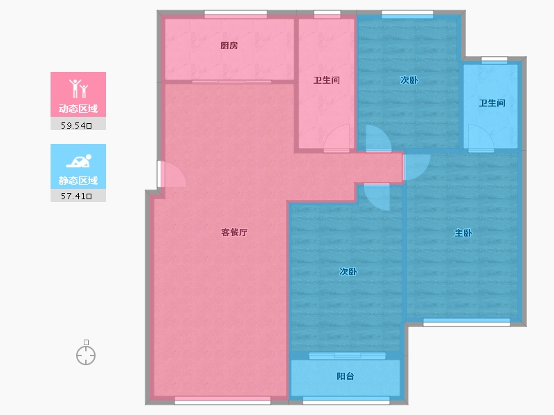 陕西省-宝鸡市-世家星城-108.00-户型库-动静分区