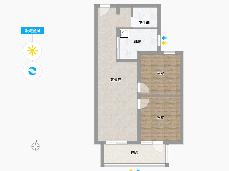 上海-上海市-大华朗香公园映-64.45-户型库-采光通风