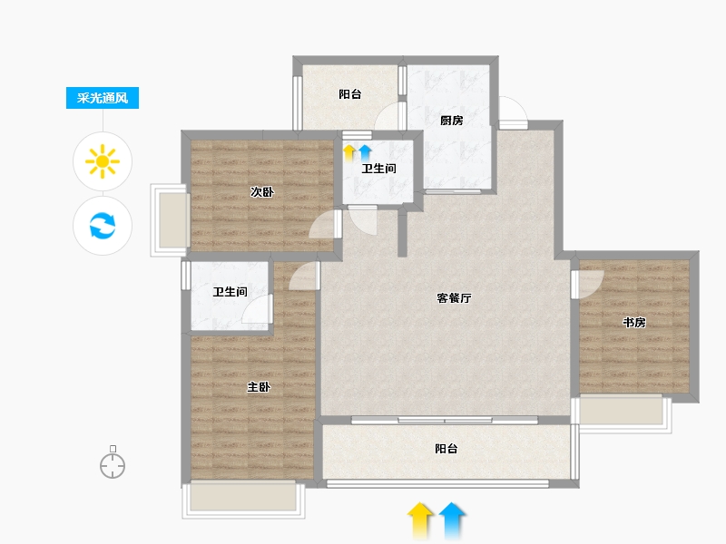 四川省-成都市-麓湖生态城浔岭-114.00-户型库-采光通风