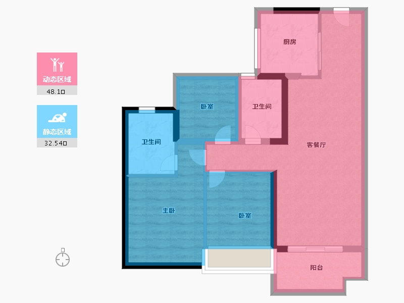 广东省-佛山市-保利H+-71.19-户型库-动静分区