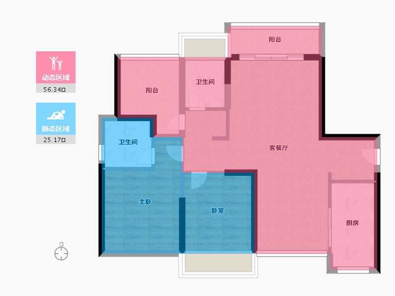 广东省-佛山市-保利H+-71.99-户型库-动静分区