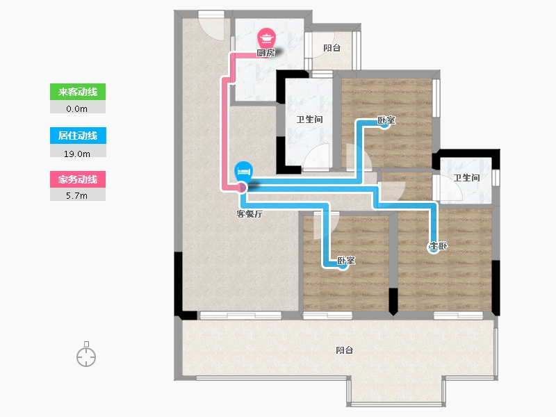 四川省-宜宾市-远达·时代公园城-85.94-户型库-动静线