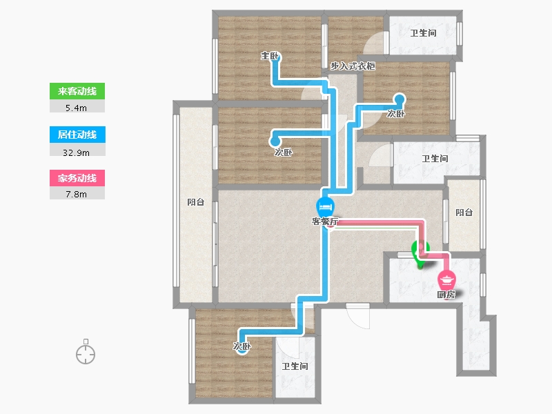 山东省-济宁市-金珠西路1号院-145.00-户型库-动静线