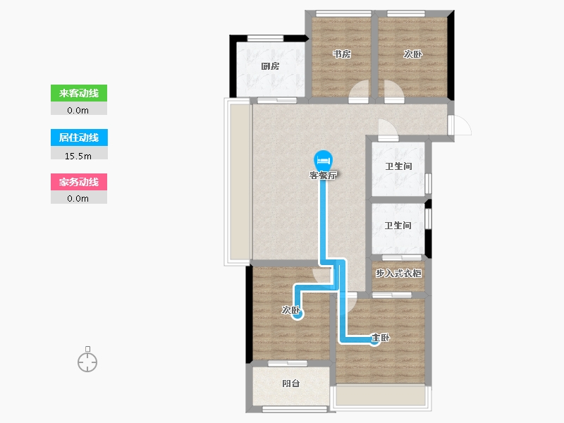 浙江省-杭州市-中天海威云咏汀洲-94.15-户型库-动静线