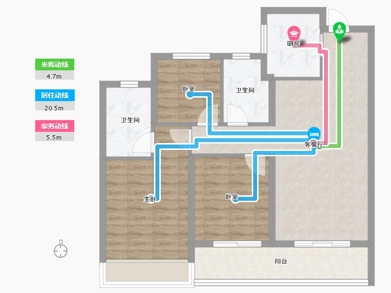 浙江省-杭州市-中天翡玥府-80.89-户型库-动静线