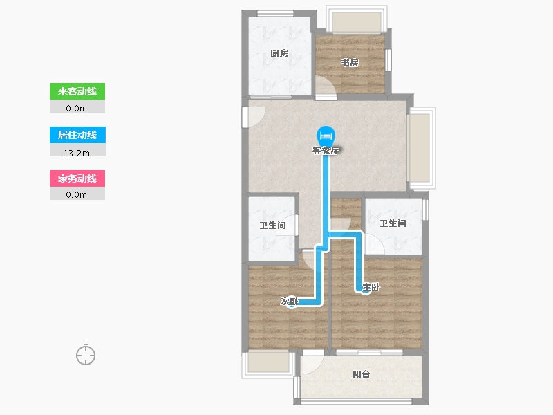 上海-上海市-象屿招商蟠龙府-76.00-户型库-动静线