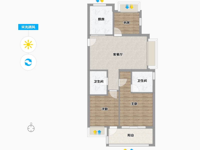 上海-上海市-象屿招商蟠龙府-76.00-户型库-采光通风