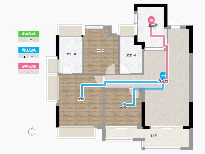 上海-上海市-金地虹桥峯汇-80.80-户型库-动静线