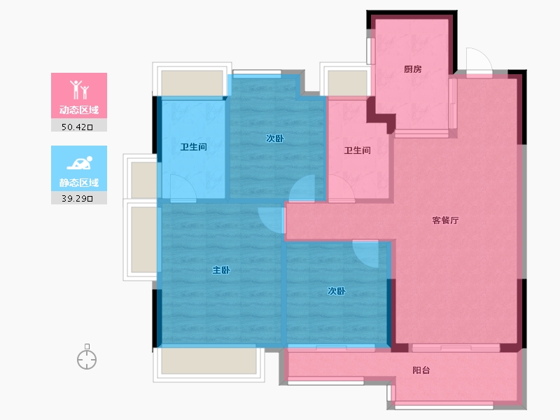 上海-上海市-金地虹桥峯汇-80.80-户型库-动静分区