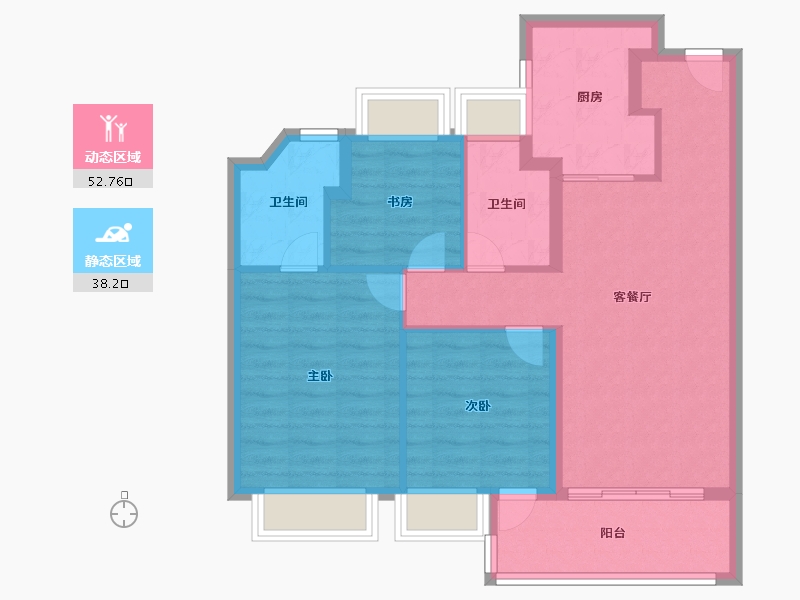 上海-上海市-象屿招商蟠龙府-81.60-户型库-动静分区