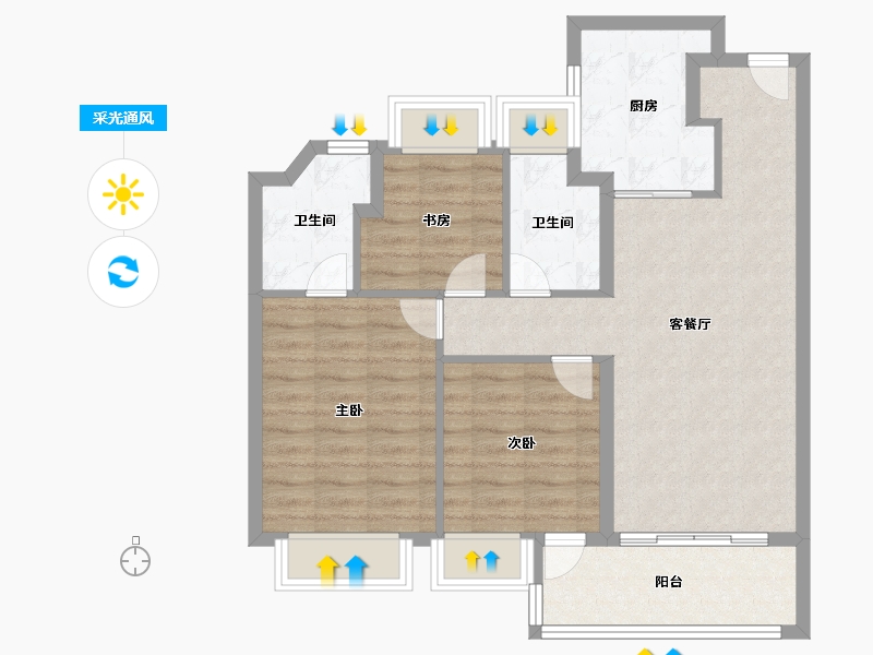 上海-上海市-象屿招商蟠龙府-81.60-户型库-采光通风