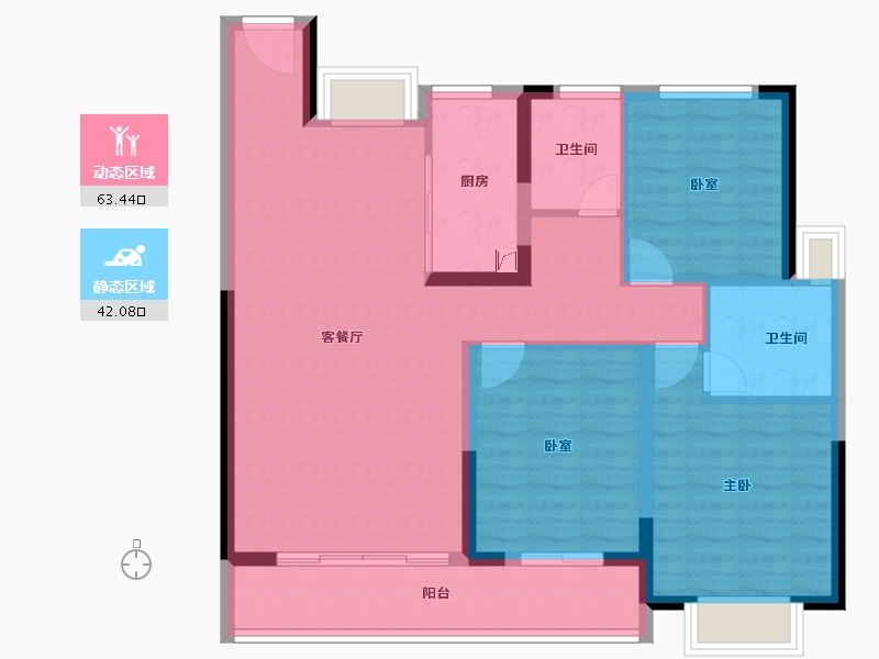 湖北省-武汉市-招商·武汉城建未来中心-94.75-户型库-动静分区