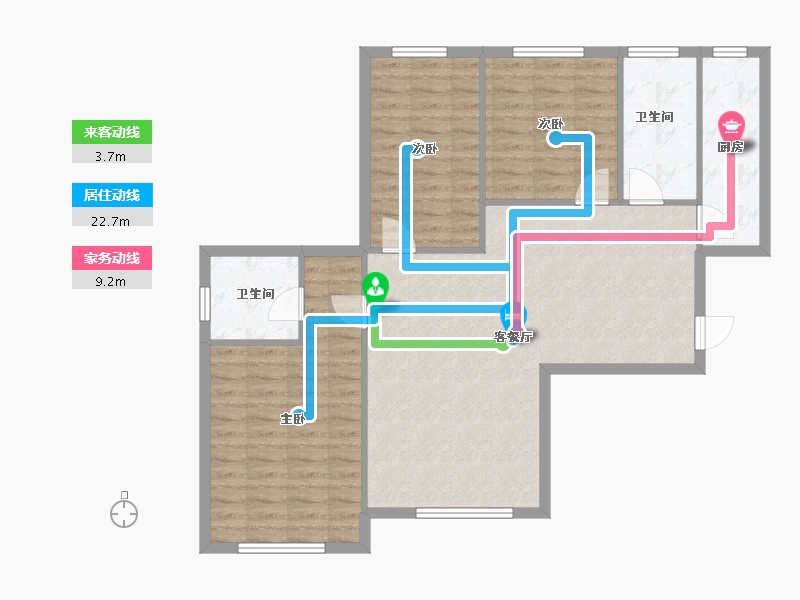 河北省-廊坊市-宝石花苑-96.60-户型库-动静线