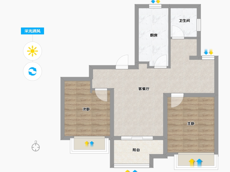 上海-上海市-港城悦庭-58.40-户型库-采光通风